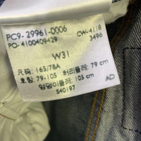 LEVI'S Premium Label Size 31 Jeans button fly High Rise Cut Offs Shorts 501 Dark - Picture 8 of 11